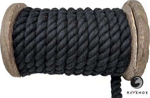 Ravenox Twisted Polyester Rope | (White)(1/4-in x 10-ft) | Made in The USA | for All Your Commercial Lifting, Pulling, Rigging, Towing, Securing, Tie-Down Needs | Low Stretch, Chemical Resistant in Saudi Arabia