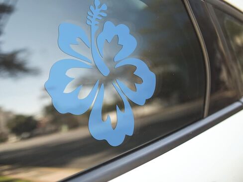 Hawaiian Hibiscus Flower Decal - Perfect for Car, Truck, Notebook, Water Bottle, Window, Wall - Hawaii Bumper Stickers - 4-Inch by 4.25-Inch Size - Durable and Waterproof Vinyl Decal for Outdoors and Indoors Add a Touch of Aloha to Your Life with this Stu in Kuwait