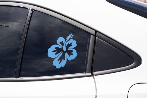 Hawaiian Hibiscus Flower Decal - Perfect for Car, Truck, Notebook, Water Bottle, Window, Wall - Hawaii Bumper Stickers - 4-Inch by 4.25-Inch Size - Durable and Waterproof Vinyl Decal for Outdoors and Indoors Add a Touch of Aloha to Your Life with this Stu in Kuwait
