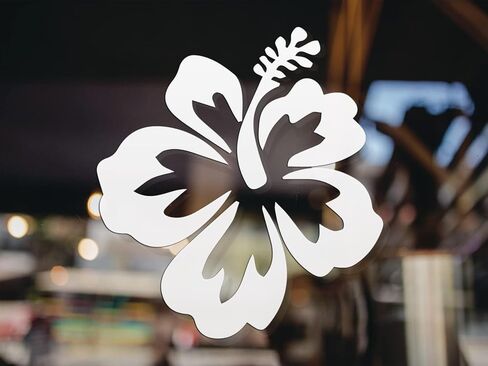 Hawaiian Hibiscus Flower Decal - Perfect for Car, Truck, Notebook, Water Bottle, Window, Wall - Hawaii Bumper Stickers - 4-Inch by 4.25-Inch Size - Durable and Waterproof Vinyl Decal for Outdoors and Indoors Add a Touch of Aloha to Your Life with this Stu in Kuwait