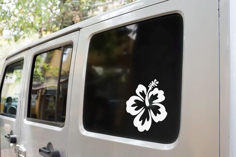 Hawaiian Hibiscus Flower Decal - Perfect for Car, Truck, Notebook, Water Bottle, Window, Wall - Hawaii Bumper Stickers - 4-Inch by 4.25-Inch Size - Durable and Waterproof Vinyl Decal for Outdoors and Indoors Add a Touch of Aloha to Your Life with this Stu in Kuwait