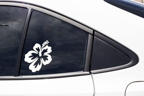 Hawaiian Hibiscus Flower Decal - Perfect for Car, Truck, Notebook, Water Bottle, Window, Wall - Hawaii Bumper Stickers - 4-Inch by 4.25-Inch Size - Durable and Waterproof Vinyl Decal for Outdoors and Indoors Add a Touch of Aloha to Your Life with this Stu in Kuwait