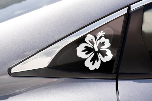 Hawaiian Hibiscus Flower Decal - Perfect for Car, Truck, Notebook, Water Bottle, Window, Wall - Hawaii Bumper Stickers - 4-Inch by 4.25-Inch Size - Durable and Waterproof Vinyl Decal for Outdoors and Indoors Add a Touch of Aloha to Your Life with this Stu in Kuwait