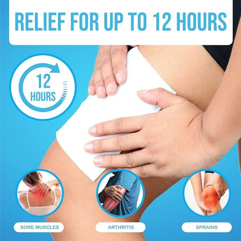 رقع ليدوكائين من جي جي كير (عبوة من 6 قطع)، 4% رقع يدوكائين أقصى قوة، 4 × 5.5 سم رقع يدوكائين لتخفيف آلام الظهر للتخدير السريع للأوجاع والظهر والرقبة وألم العضلات، تدوم حتى 12 ساعة in Kuwait