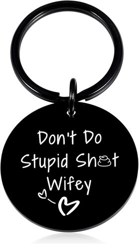 لا تفعل هدية غبية للرجال - سلاسل المفاتيح المعدنية هدايا للزوج الذكر هدايا عيد الحب للرجال البالغين الزوج صديقها من صديقة زوجة الذكرى السنوية سلسلة المفاتيح هدية هدايا عيد ميلاد الجدة in Kuwait