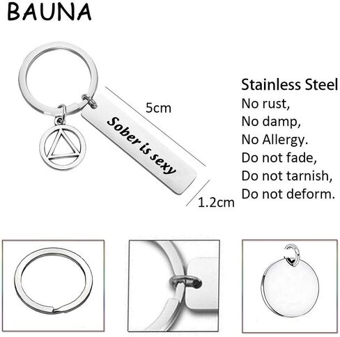 BAUNA Alcoholics Anonymous KeyChain AA Addiction Recovery Gift in Saudi Arabia