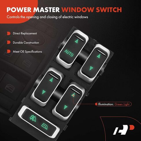 A-Premium Front Left Driver Side Master Power Window Switch Compatible with Lincoln Town Car 2003 2004 2005 2006 2007 2008, Sedan, Replace# 5W1Z-14529-BA, 3W1Z14529BA in Saudi Arabia