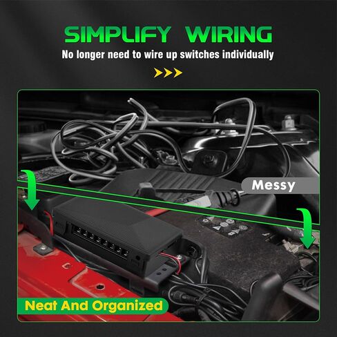 6 Gang Wireless Switch Panel, Auxiliary Car Swtich Panel with 2 Light Modes Memory Function, 12V 80A Universal Relay Switch Box for Truck Offroad SUV UTV ATV Boat Marine in Saudi Arabia