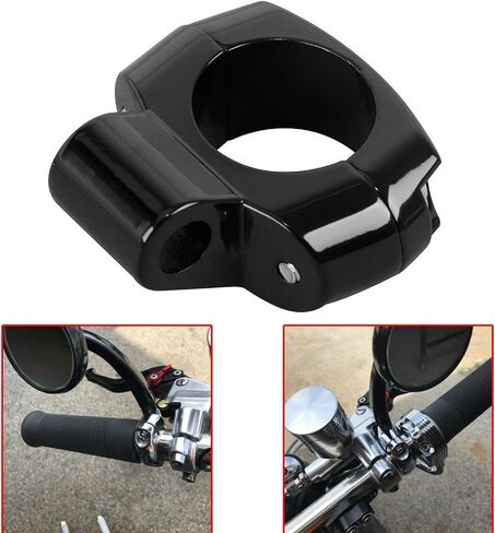 Motorcycle 1" Black Handlebar Universal Mirror Mount Holder Clamp Adaptor for Harley Touring Electra Road Street Glide Dyna in Kuwait