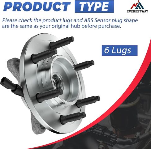 2 قطعة 515079 (نماذج 4WD فقط) مجموعة محمل محور العجلة الأمامية 6 العروات ث/ABS متوافق مع 2004-2008 Ford F150/ 2003-2006 لينكولن نافيجيتور in Kuwait