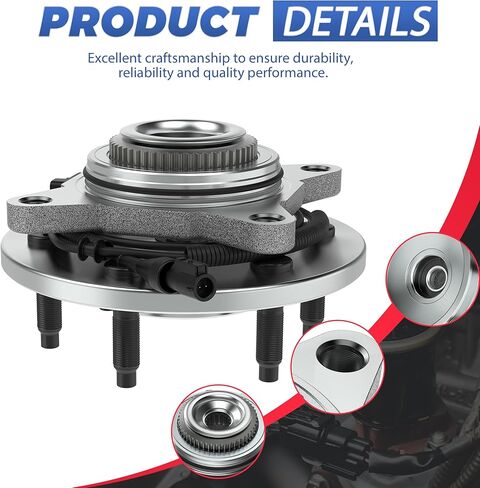 2 قطعة 515079 (نماذج 4WD فقط) مجموعة محمل محور العجلة الأمامية 6 العروات ث/ABS متوافق مع 2004-2008 Ford F150/ 2003-2006 لينكولن نافيجيتور in Kuwait