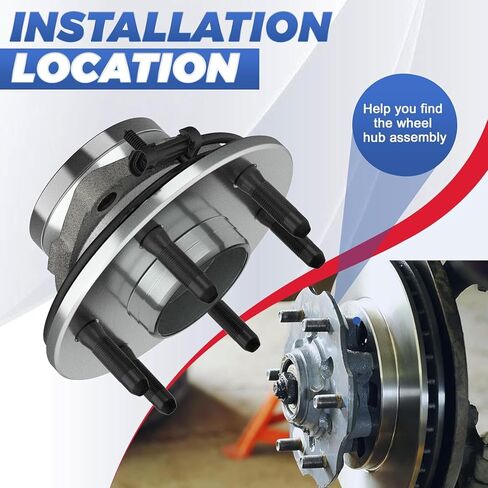 2 قطعة 515079 (نماذج 4WD فقط) مجموعة محمل محور العجلة الأمامية 6 العروات ث/ABS متوافق مع 2004-2008 Ford F150/ 2003-2006 لينكولن نافيجيتور in Kuwait