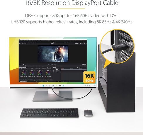 StarTech.com 3ft DisplayPort 2.1 Cable, VESA Certified DP40 DisplayPort Cable w/UHBR10/HDR/HDCP 2.2, 8K 60Hz w/DSC 1.2a in Saudi Arabia