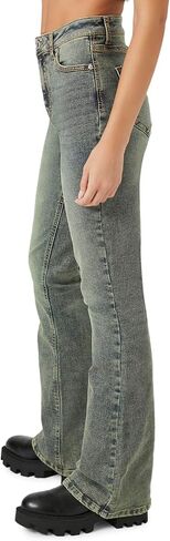 Forever 21 Women's Stone Wash High-Rise Flare Jeans in Kuwait