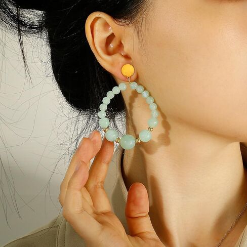 Beaded Earrings for Women Fashion Dangle Hypoallergenic Layer Earrings Drop Dangle Earrings Gifts for Women in Saudi Arabia