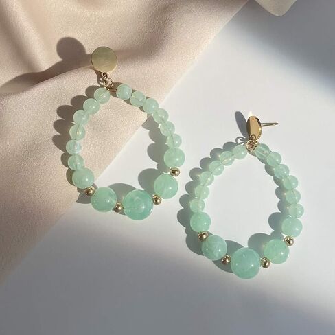Beaded Earrings for Women Fashion Dangle Hypoallergenic Layer Earrings Drop Dangle Earrings Gifts for Women in Saudi Arabia