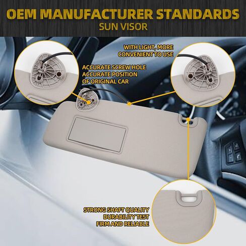 Dasbecan Left Driver Side Sun Visor Compatible with 2013-2018 Dodge Ram 1500 2500 3500 4500 5500 Sunvisor Replace# 1VF25BD1AD (Gray) in Saudi Arabia