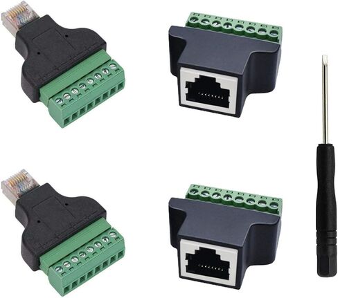 4 قطعة RJ45 برغي محطة محول كتلة ، RJ45 إيثرنت ذكر إلى 8 دبوس موصل ل CCTV DVR Cat5 Cat6 Cat7 in Kuwait