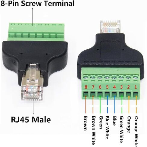 4 قطعة RJ45 برغي محطة محول كتلة ، RJ45 إيثرنت ذكر إلى 8 دبوس موصل ل CCTV DVR Cat5 Cat6 Cat7 in Kuwait