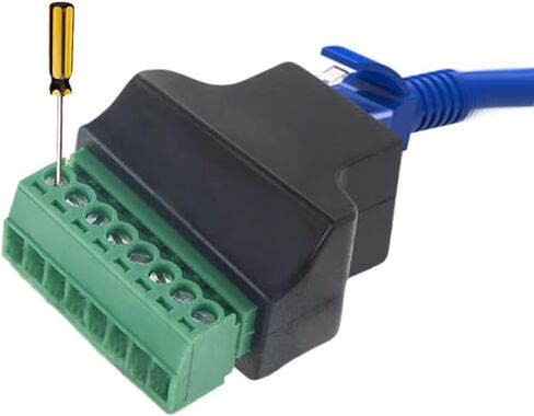 4PCS RJ45 Screw Terminal Adapter Block,RJ45 Ethernet Male to 8 Pin Connector for CCTV DVR Cat5 Cat6 Cat7 in Kuwait