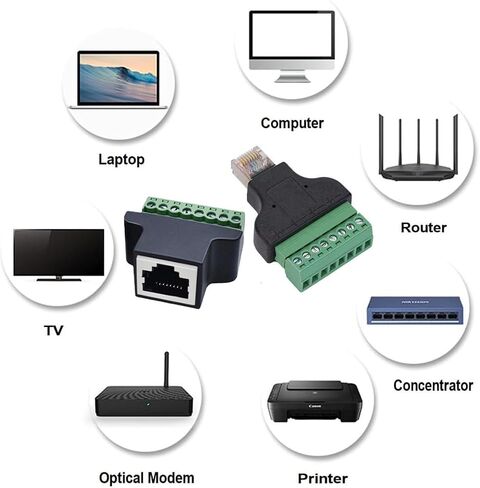 4 قطعة RJ45 برغي محطة محول كتلة ، RJ45 إيثرنت ذكر إلى 8 دبوس موصل ل CCTV DVR Cat5 Cat6 Cat7 in Kuwait