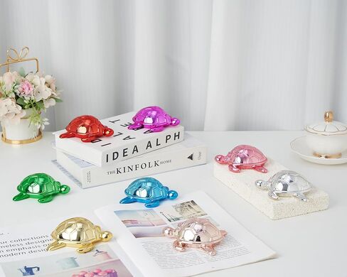 تمثال سلحفاة بحرية صغيرة مقاس 10.16 سم، ذهبي لامع، وزن الورق للحمام، المنزل، المكتب، ديكور طاولة المكتب، هدايا سلحفاة بحرية لطيفة للنساء in Kuwait