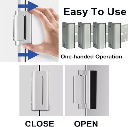 TR TOOLROCK Home Security Door Lock 4 Pack, Childproof Door Reinforcement Lock, 32pcs Stainless Steel Screws for Inward Swinging Door, 3" Aluminum Locks to Defend Prevent Unauthorized Entry (Silver) in Saudi Arabia