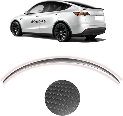 Tesla Model Y Spoiler, 3K Real Carbon Fiber Spoiler Wing Rear Trunk Spoiler Lip Tail Wing for 2020-2024 Tesla Model Y Exterior Accessories (Matte Carbon Fiber) in Kuwait