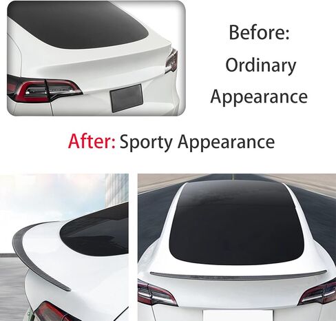 Tesla Model Y Spoiler, 3K Real Carbon Fiber Spoiler Wing Rear Trunk Spoiler Lip Tail Wing for 2020-2024 Tesla Model Y Exterior Accessories (Matte Carbon Fiber) in Kuwait