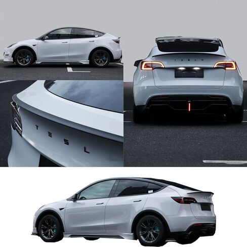 Tesla Model Y Spoiler, 3K Real Carbon Fiber Spoiler Wing Rear Trunk Spoiler Lip Tail Wing for 2020-2024 Tesla Model Y Exterior Accessories (Matte Carbon Fiber) in Kuwait