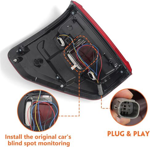 FIONE Tail Light Assembly Compatible with Ford F150 F 150 2021 2022 2023 Halogen Model with Blind Spot Feature Left Driver Side LH in Kuwait