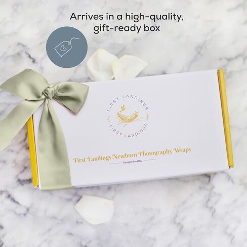 First Landings Newborn Photography Wraps, 3-Pack - 16" x 64" Soft Knit Baby Wrap Receiving Blankets - Newborn Photography Props Baby Blankets - Gender Neutral Baby Essentials (Yellow) in Kuwait