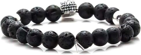Fashion Crystal Eye Skull Bracelet 8MM Lava Rock Bead Bracelet in Saudi Arabia