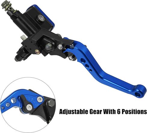 X AUTOHAUX Left Universal 7/8" 22mm Hydraulic Reservoir Motorcycle Brake Master Cylinder Lever Handle Bars for Honda Aluminum Alloy Blue in Saudi Arabia