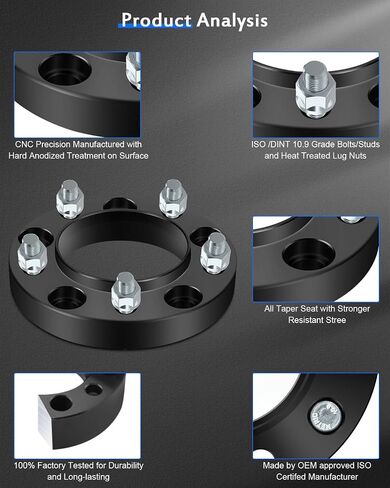 ECCPP 2PCS 5 Lug HBU Centric Wheel Spacers 5x150 to 5x150 14x1.5 110mm 1" Compatible with 1998-2016 for land cruiser 2008-2016 for sequoia 2007-2016 for tundra in Saudi Arabia