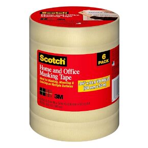 Scotch Masking Tape, 3 Rolls, 0.70 in x 54.6 yd, Great for Everyday Use, Strong Adhesive, Tan Masking Tape (3436-3)