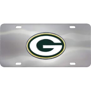 FANMATS 26921 Green Bay Packers Stainless Steel Front License Plate with Large 3D Molded Team Metal Emblem