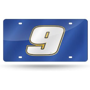 Rico Industries NASCAR Chase Elliott #9 12" x 6" Laser Cut Tag for Car/Truck/SUV - Automobile Décor