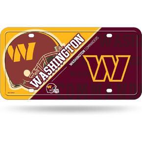 علامة Rico Industries NFL Washington Commanders سبليت معدنية تلقائية مقاس 8.5 بوصة × 11 بوصة - رائعة للشاحنة/السيارة/سيارات الدفع الرباعي