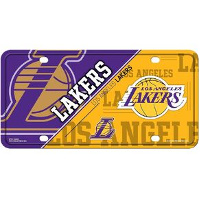علامة Rico Industries NBA Los Angeles Lakers Split Metal Auto Tag 8.5 بوصة × 11 بوصة - رائعة للشاحنة/السيارة/سيارات الدفع الرباعي