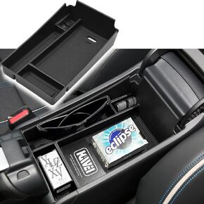 Center Console Organizer Tray Compatible with Honda HRV 2023 2024 Accessories, Armrest Storage Box for HRV EX/EX-L/LX/SE/Sport/Touring,Black Trim