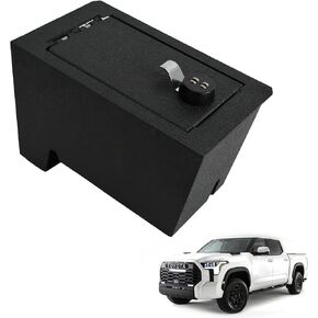 Center Console Safe for Car, In-vehicle Lockbox Storage Compatible with 2022-2024 Toyota Tundra, 2023-2024 Toyota Sequoia, Heavy Rolled Plate Steel, 4-digit Lock