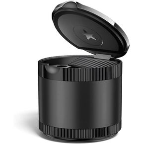 AUCELI Car Ashtray with Lid, USA Flag Cigarette Smokeless Cylinder Mini Trash Can, Detachable Ash Container for Vehicles Cup Holder, Portable Auto Accessories Mini Trash Can for Office Home (Black)