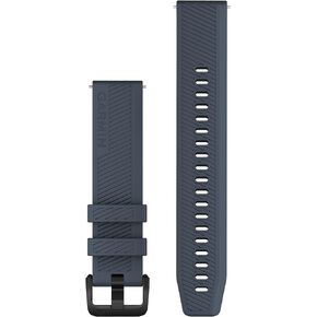 Garmin Quick Release 20 Watch Band, Granite Blue Silicone with Black Stainless Steel Hardware, (010-13076-01)