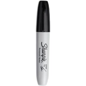 Sharpie 38264PP Permanent Markers, 5.3mm Chisel Tip, Black, 4/Pack