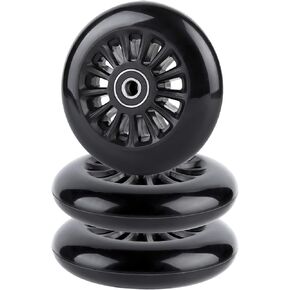 AOWISH Easy Roller Replacement Wheels w/Bearings ABEC-9 Compatible with Ez Roller Scooters Classic Drifter Junior Ride on Toy for Kids and Adults (Set of 3, Black)