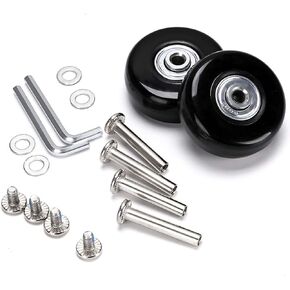 OwnMy 50mm x 18mm Luggage Suitcase Replacement Wheels, Rubber Swivel Caster Wheels Bearings Repair Kits, Set of 2