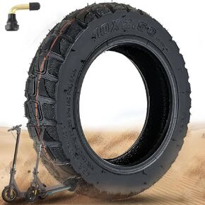 GLDYTIMES 10 inch 10x2.5 60/70-6.5 Off-road Vacuum Outer Tire Replacement for Ninebot Max G30P G30LP, Zero 10x, HIBOY MAX3, Yume D4, Hover1 Alpha Electric Scooter Thickened Wear-resistant Wheel