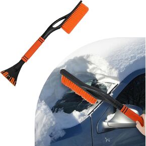 24 Inch Car Snow Scraper and Brush, Detachable Scratch Free Ice Scraper with Ergonomic Foam Grip, Universal Winter Snow Removal Tool for Car Windshield Window (Black)