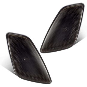 Partsam Amber LED Front Fender Side Marker Lights Lamps Assembly Smoke Lens for Wrangler TJ 1997-2006 Turn Signal Parking Lights Lamps Left+Right 55155629AC 55155628AC (Pack of 2)
